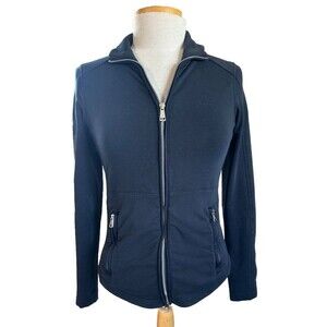 LRL Ralph Lauren Womens Active Black Sweater Full Zip Sz S Black Label Y2K